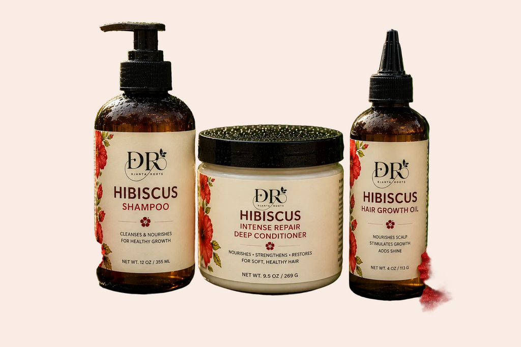 HIBISCUS shampoo, conditioner, & Hair Growth oil